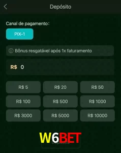 deposits W6BET